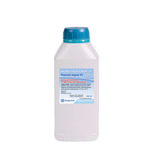 Антисептик «HYDROGEN PEROXID 3% profi» (Перекис водню 3%), флакон, 500 мл